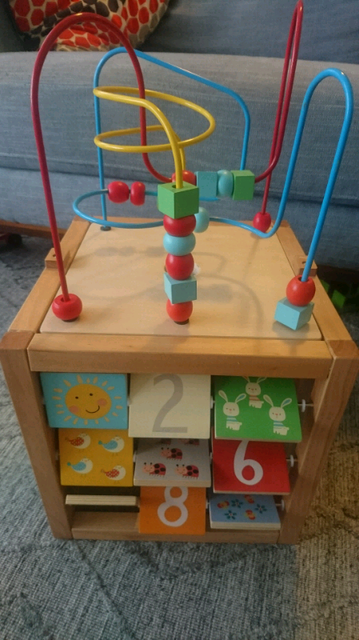 elc wooden giant wooden activity cube